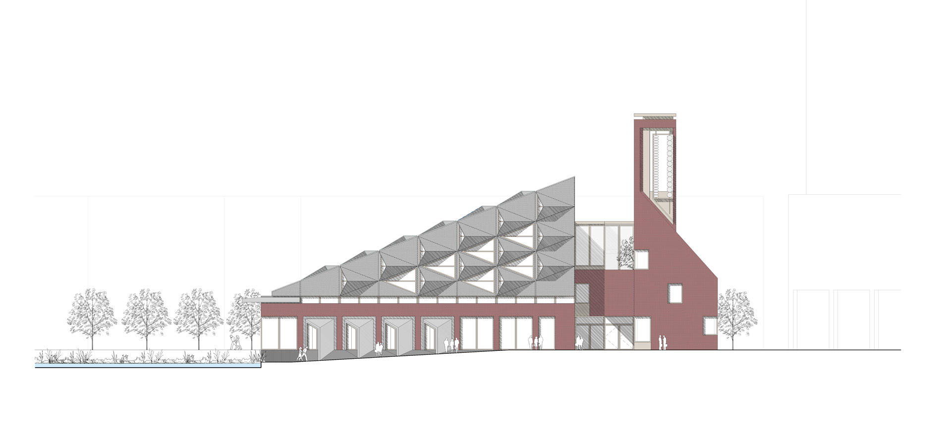 Elevation of the proposed new Southmere Village Library