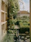 Garden wall and pond 