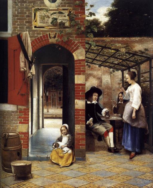 Courtyard of a House in Delft, Pieter de Hooch, 1658