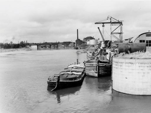 Historic image of industrial riverside, Trent Basin
