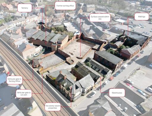 Aerial view of the site 