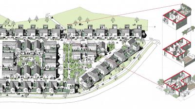 Wilkinsons Brook, cartoon of eastern section with courtyard houses